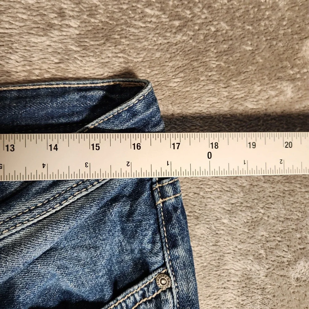 Rock and Roll Cowboy Pistol Straight Jeans Mens 33x36 Blue Excellent Regular Leg